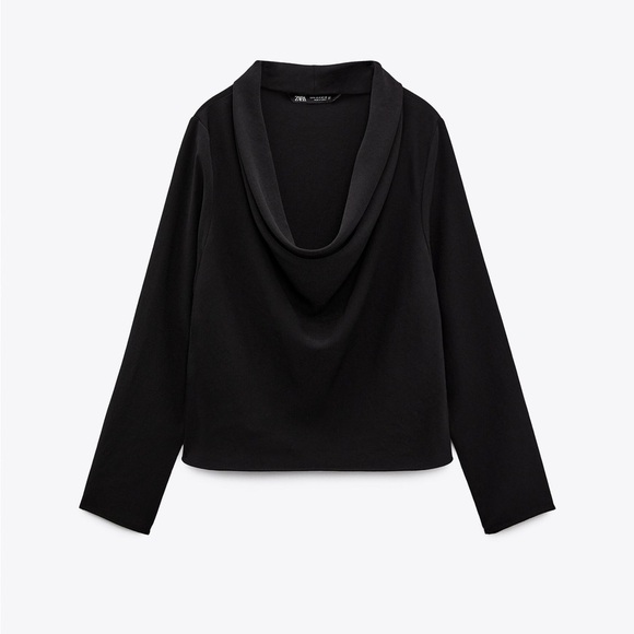 NWT ZARA FLOWY NECKLINE BLOUSE - Picture 1 of 6